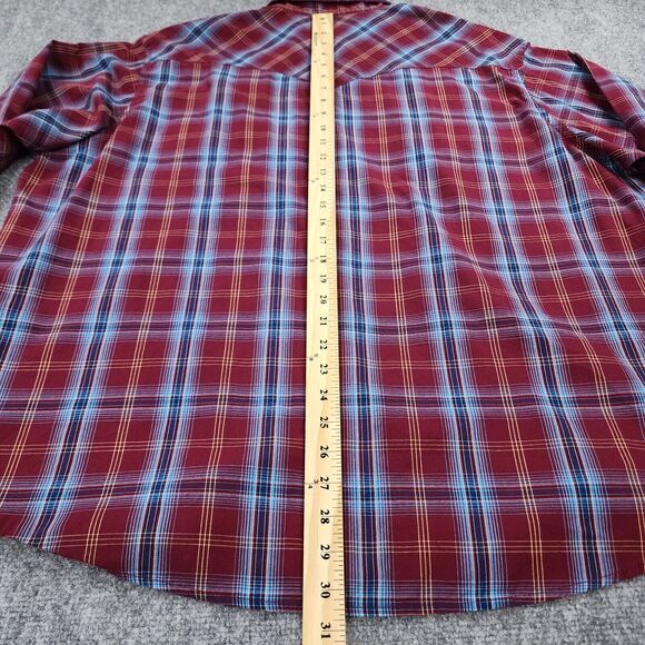 Wrangler Shirt Mens 2XL Plaid Western Pearl Snap Long Sleeve Button Up Casual - Picture 6 of 15